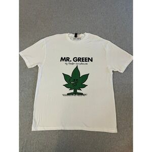 Mr. Green Cannabis Weed‎ Hot Topic Gildan T-Shirt Mens 2XL Graphic White